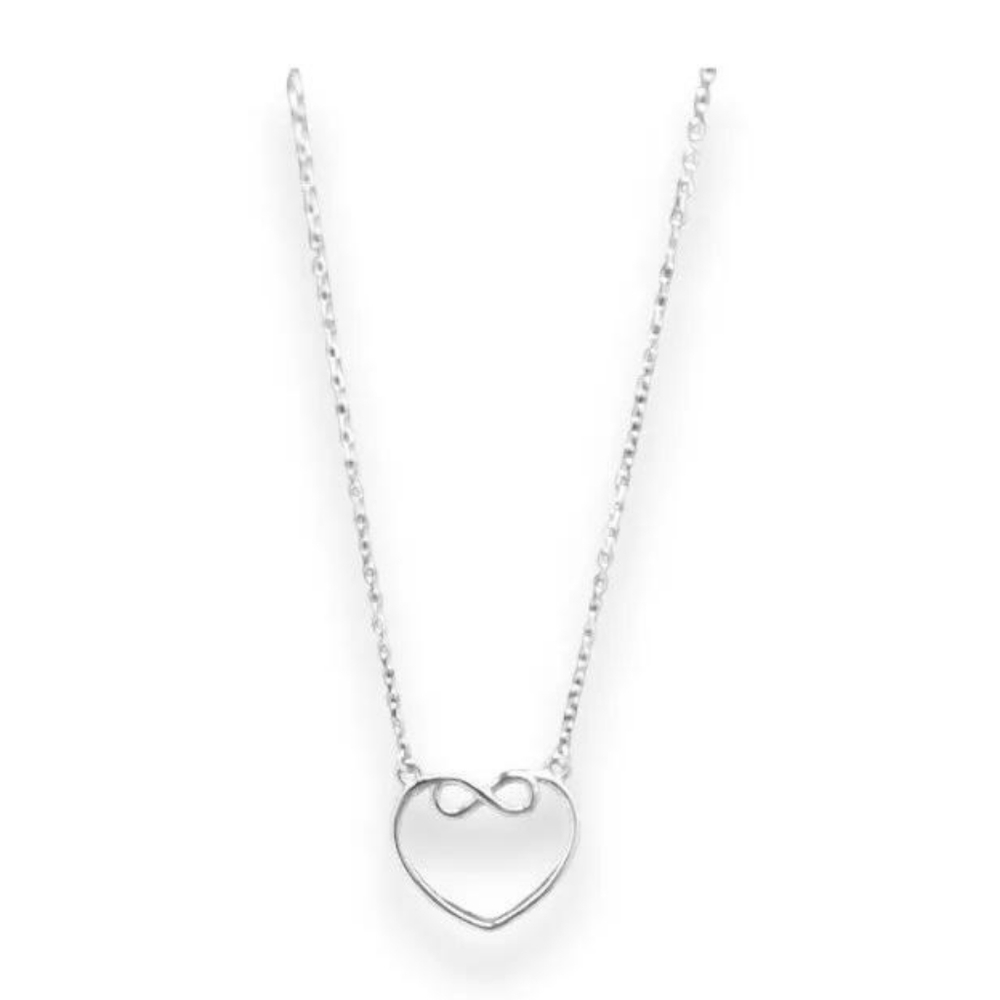 925 sterling silver necklace, heart pendant, infinite love, collar con dije